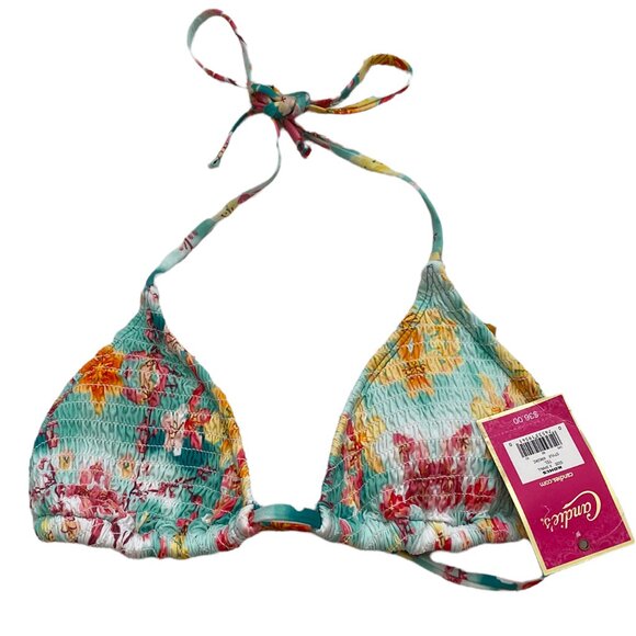 Candie's Other - NEW Candies Women's Swim Bikini Top Swimsuit Size XS Green Floral Straps Smoked